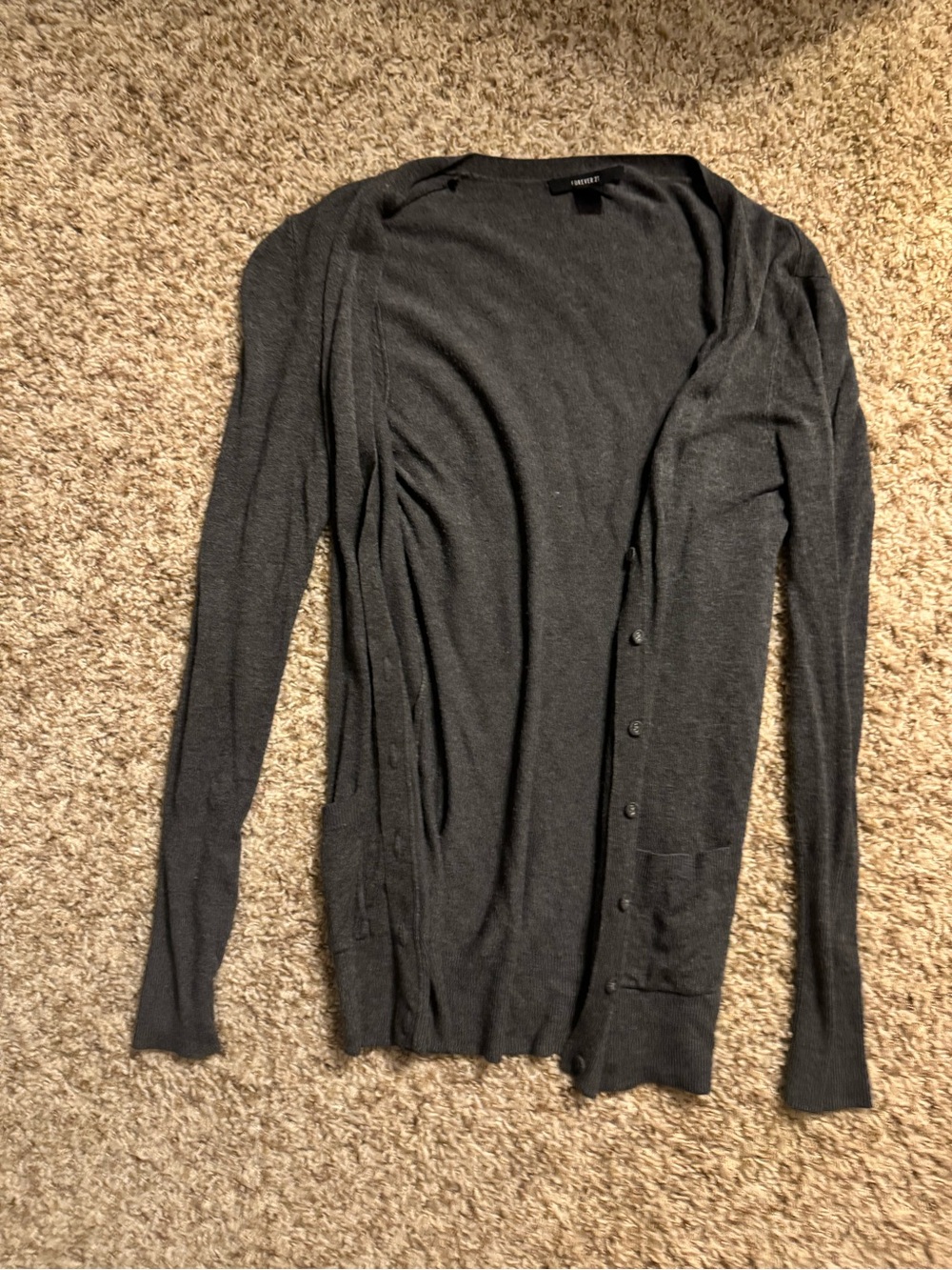 Forever 21 Gray Button Up Cardigan